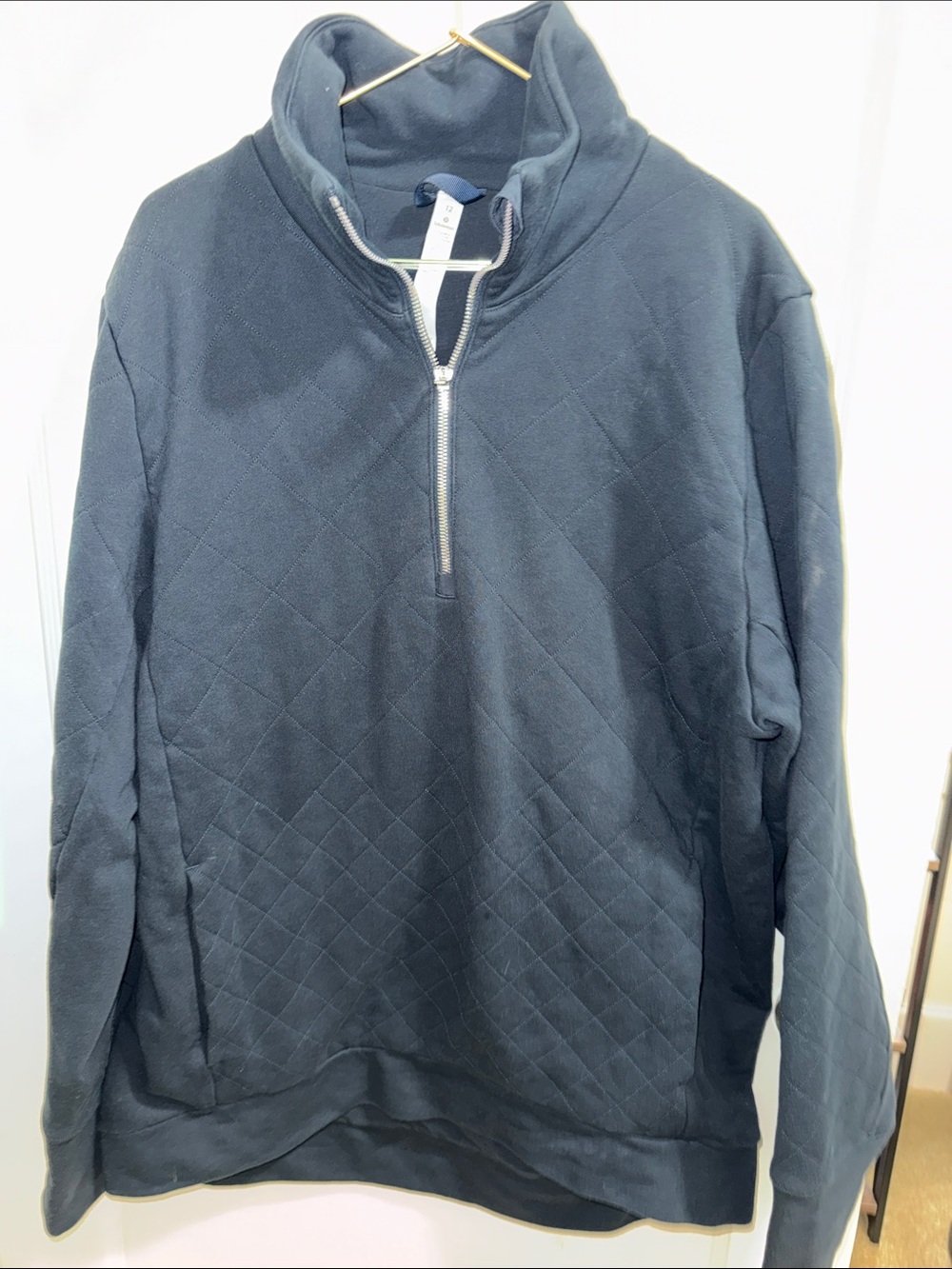 Lululemon - quilted pullover zip up! Like new! 100% cotton size 12